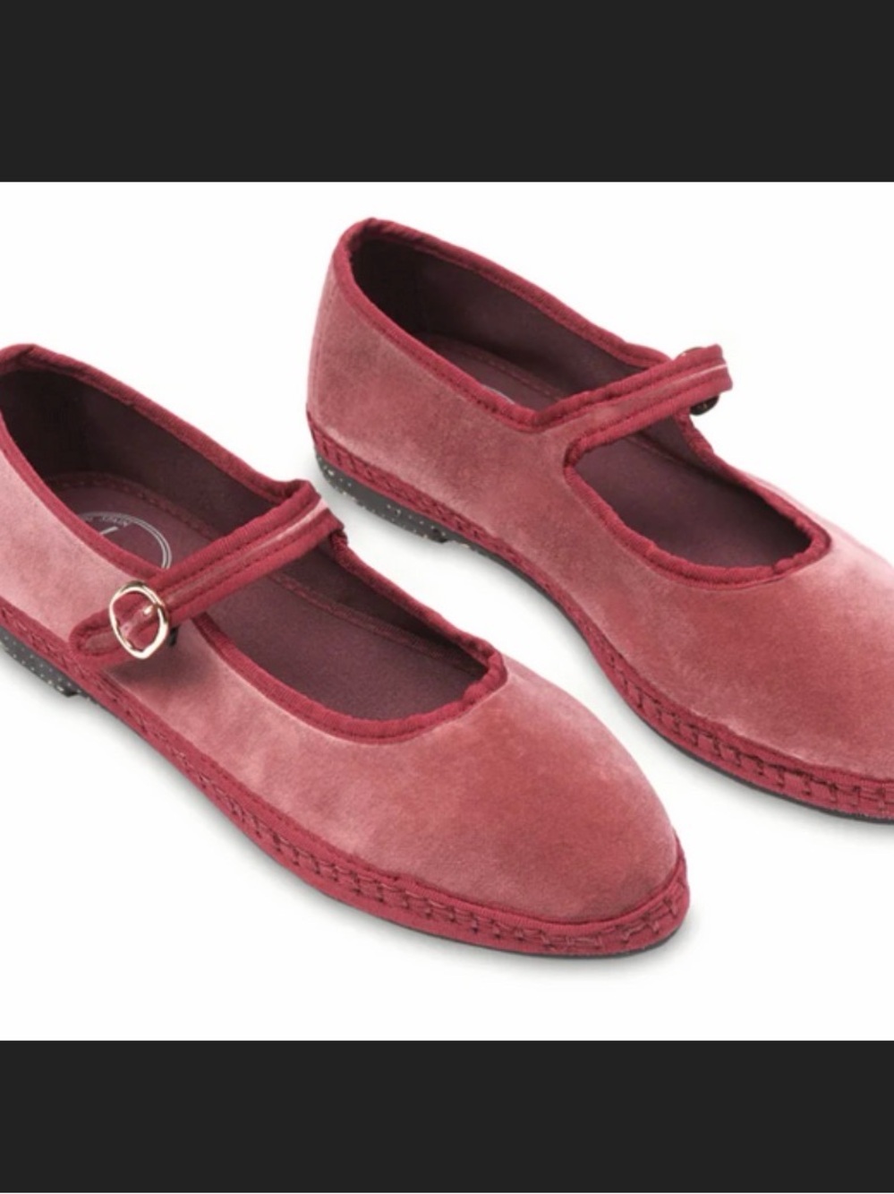 Flabelus Theresa Women’s Velvet Mary Jane Flats in Dusty Rose